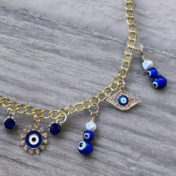Evil eye charm necklace. 19” - Picture 15 of 16